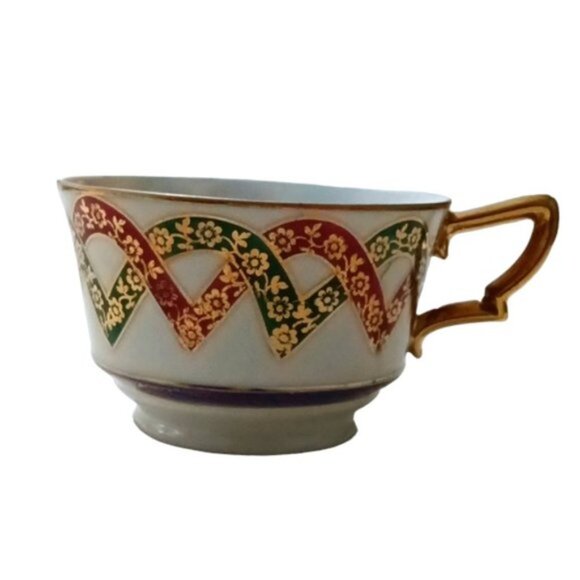 Vintage Jris JP Fine Porcelaine Footed Teacup & Saucer Set - Picture 8 of 9